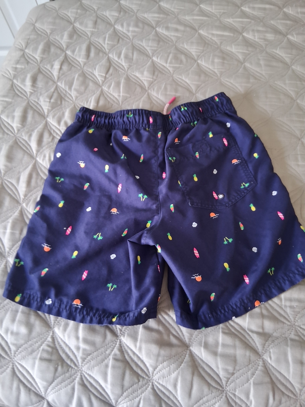 Cat & Jack Boys Swim Trunks Lot - Navy, Coral & Orange-Blue Gradient - Picture 3 of 10